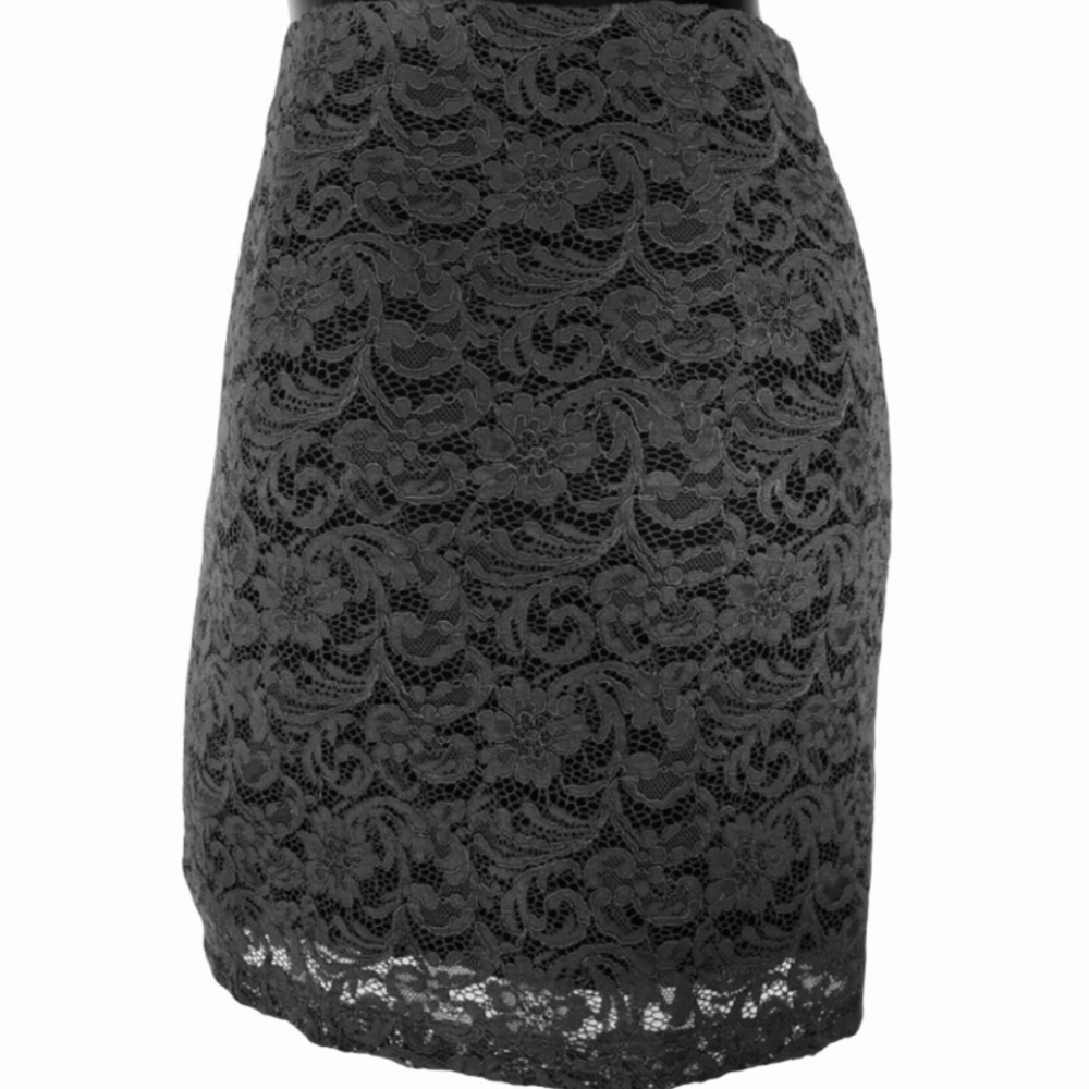 BARNEYS NEW YORK COOP grey lace skirt
